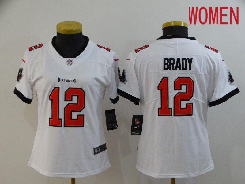 Women Tampa Bay Buccaneers 12 Brady White New Nike Limited Vapor Untouchable NFL Jerseys
